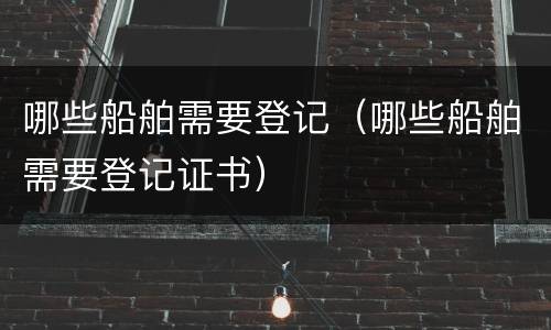 哪些船舶需要登记（哪些船舶需要登记证书）