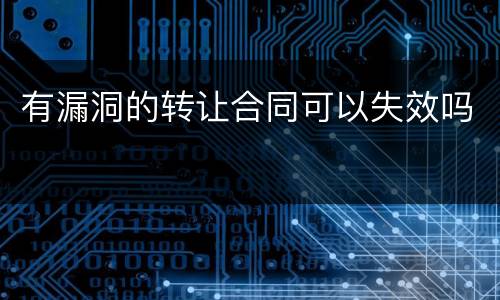 有漏洞的转让合同可以失效吗