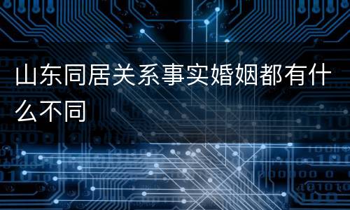 山东同居关系事实婚姻都有什么不同