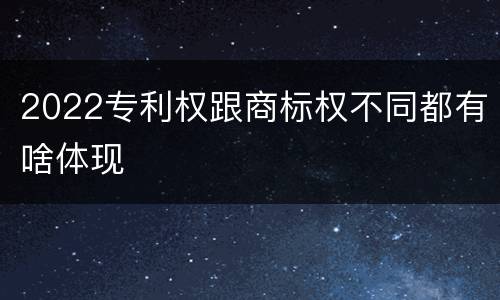 2022专利权跟商标权不同都有啥体现