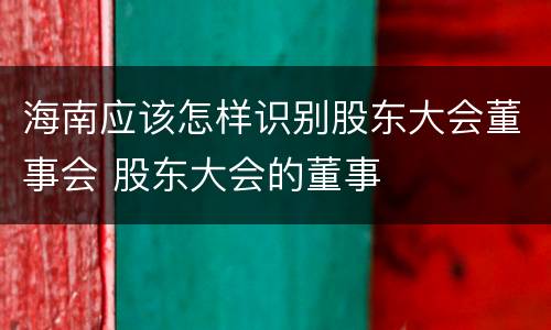 海南应该怎样识别股东大会董事会 股东大会的董事