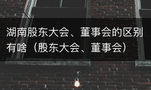 湖南股东大会、董事会的区别有啥（股东大会、董事会）