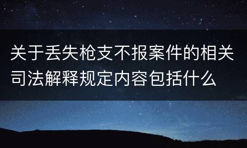 关于丢失枪支不报案件的相关司法解释规定内容包括什么