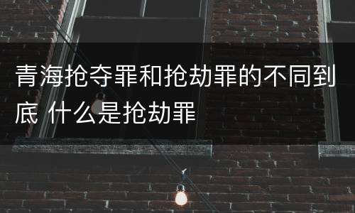 青海抢夺罪和抢劫罪的不同到底 什么是抢劫罪