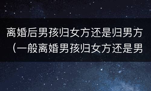 离婚后男孩归女方还是归男方（一般离婚男孩归女方还是男方）