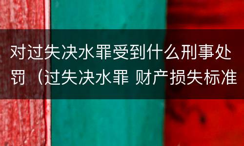 对过失决水罪受到什么刑事处罚（过失决水罪 财产损失标准）