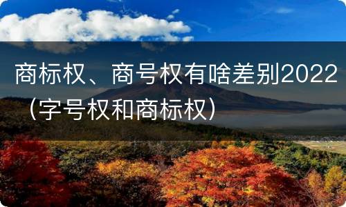 商标权、商号权有啥差别2022（字号权和商标权）