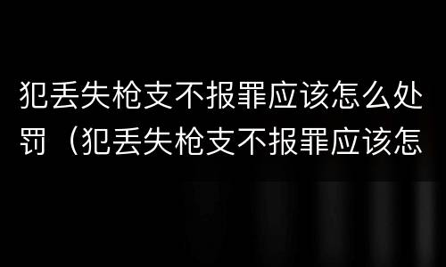 犯丢失枪支不报罪应该怎么处罚（犯丢失枪支不报罪应该怎么处罚他）