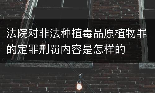 法院对非法种植毒品原植物罪的定罪刑罚内容是怎样的
