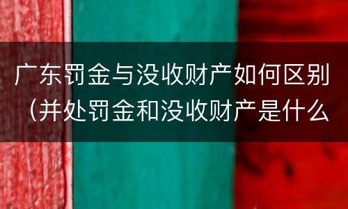广东罚金与没收财产如何区别（并处罚金和没收财产是什么意思）