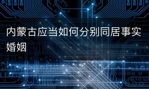 内蒙古应当如何分别同居事实婚姻