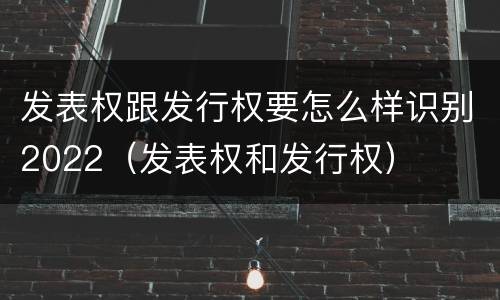 发表权跟发行权要怎么样识别2022（发表权和发行权）