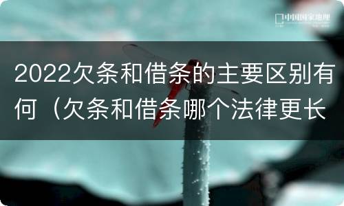 2022欠条和借条的主要区别有何（欠条和借条哪个法律更长）