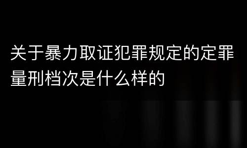 关于暴力取证犯罪规定的定罪量刑档次是什么样的