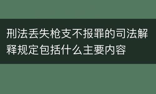 刑法丢失枪支不报罪的司法解释规定包括什么主要内容