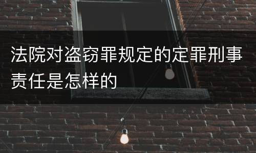 法院对盗窃罪规定的定罪刑事责任是怎样的