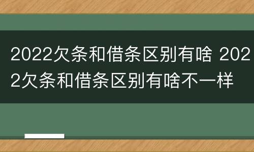 2022欠条和借条区别有啥 2022欠条和借条区别有啥不一样