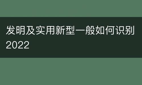发明及实用新型一般如何识别2022