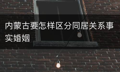 内蒙古要怎样区分同居关系事实婚姻