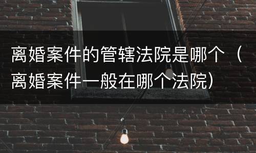离婚案件的管辖法院是哪个（离婚案件一般在哪个法院）