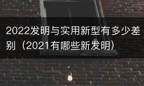 2022发明与实用新型有多少差别（2021有哪些新发明）