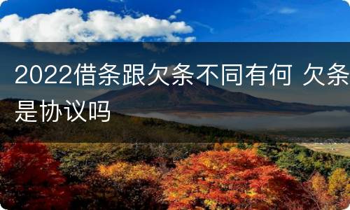 2022借条跟欠条不同有何 欠条是协议吗