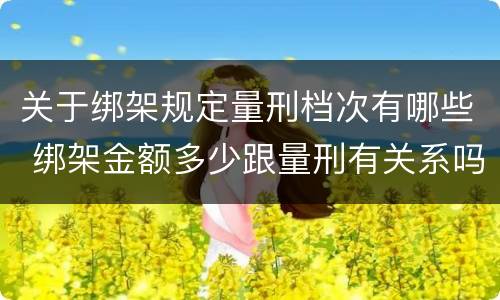 关于绑架规定量刑档次有哪些 绑架金额多少跟量刑有关系吗