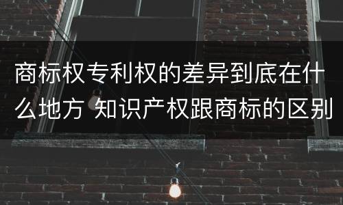 商标权专利权的差异到底在什么地方 知识产权跟商标的区别