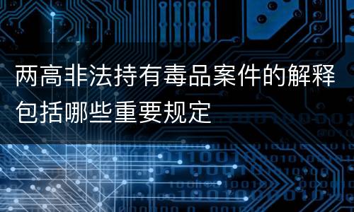 两高非法持有毒品案件的解释包括哪些重要规定