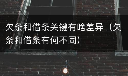 欠条和借条关键有啥差异（欠条和借条有何不同）