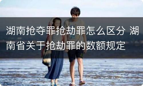湖南抢夺罪抢劫罪怎么区分 湖南省关于抢劫罪的数额规定