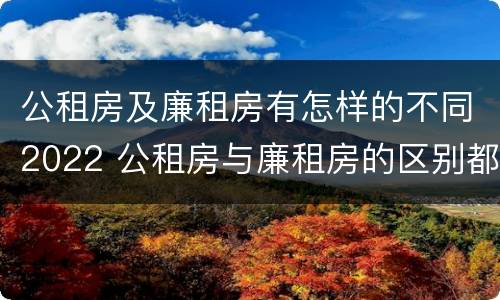 公租房及廉租房有怎样的不同2022 公租房与廉租房的区别都在此,别再搞错了!