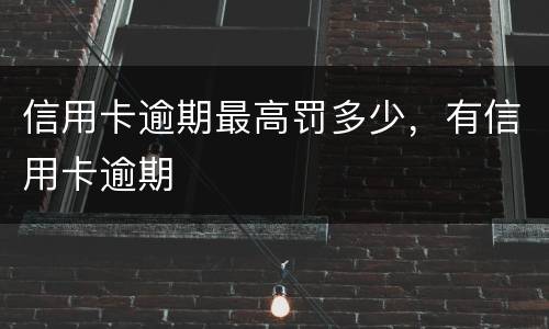 信用卡逾期最高罚多少，有信用卡逾期