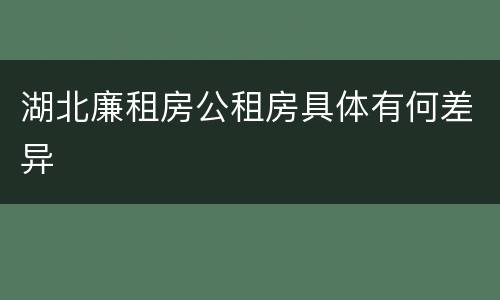 湖北廉租房公租房具体有何差异