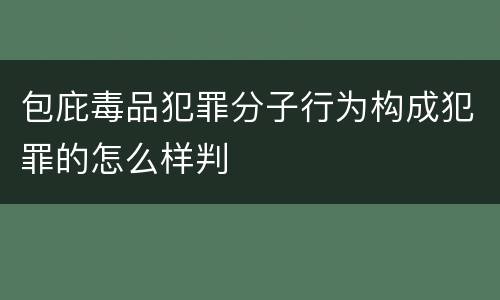 包庇毒品犯罪分子行为构成犯罪的怎么样判