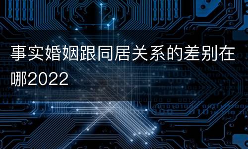 事实婚姻跟同居关系的差别在哪2022