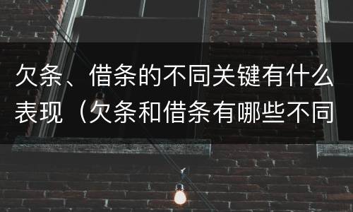 欠条、借条的不同关键有什么表现（欠条和借条有哪些不同点）