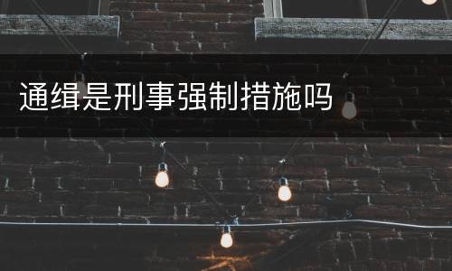 通缉是刑事强制措施吗