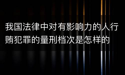 我国法律中对有影响力的人行贿犯罪的量刑档次是怎样的