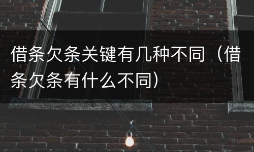 借条欠条关键有几种不同（借条欠条有什么不同）