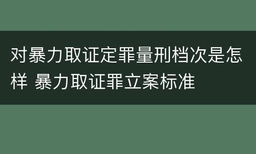 对暴力取证定罪量刑档次是怎样 暴力取证罪立案标准