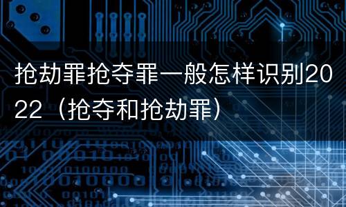 抢劫罪抢夺罪一般怎样识别2022（抢夺和抢劫罪）