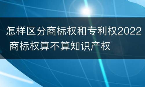 怎样区分商标权和专利权2022 商标权算不算知识产权