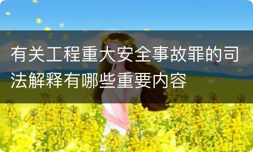有关工程重大安全事故罪的司法解释有哪些重要内容