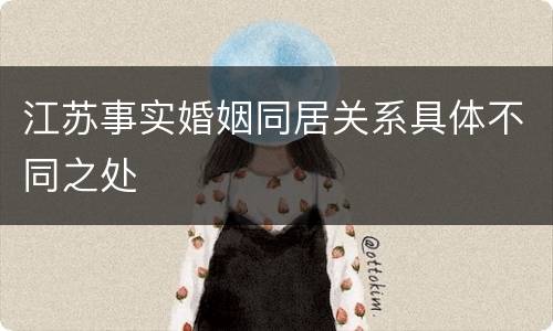 江苏事实婚姻同居关系具体不同之处