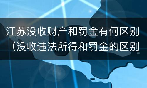 江苏没收财产和罚金有何区别（没收违法所得和罚金的区别）