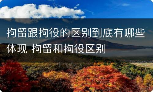 拘留跟拘役的区别到底有哪些体现 拘留和拘役区别