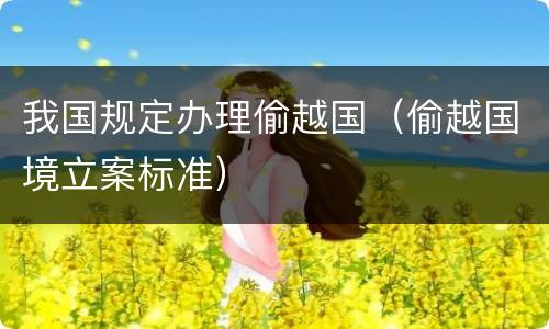 我国规定办理偷越国（偷越国境立案标准）