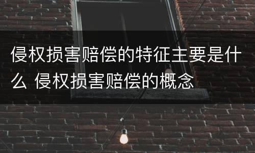侵权损害赔偿的特征主要是什么 侵权损害赔偿的概念