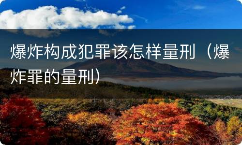 爆炸构成犯罪该怎样量刑（爆炸罪的量刑）